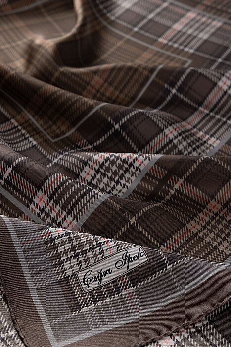 Bitter Coffee Covenant Pattern Twill Silk Square Scarf - 2