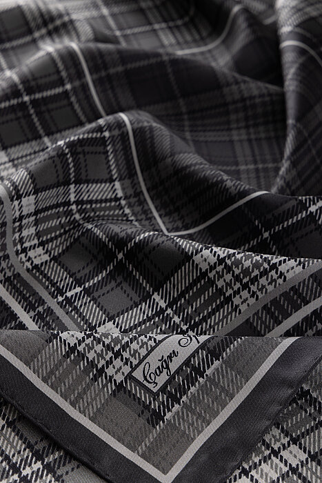 Black Testament Pattern Twill Silk Square Scarf - 2