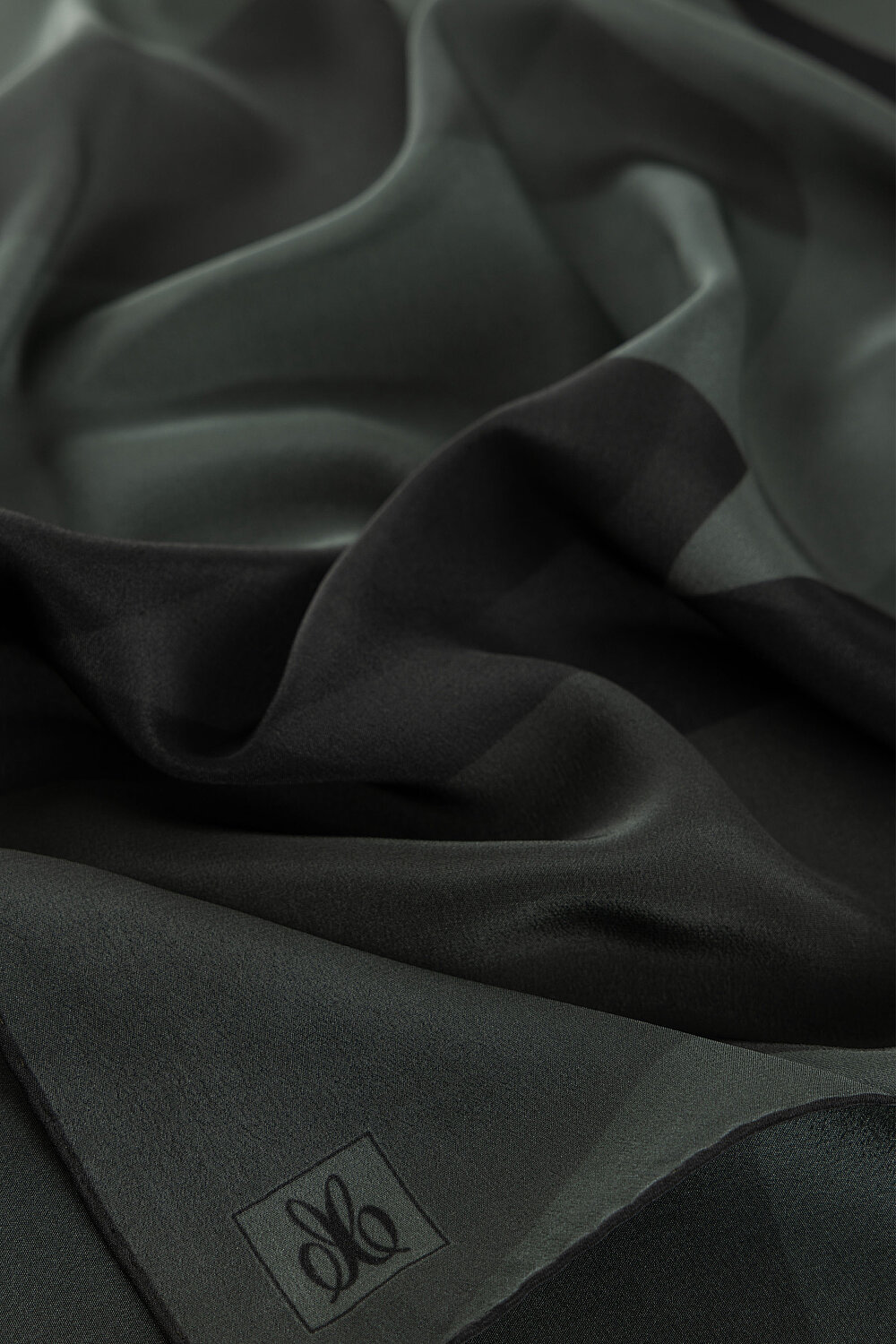 Dark Khaki Sun Pattern Demo Crepe Silk Scarf - 3