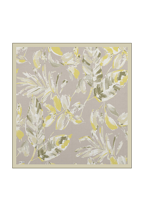 Green Flora Pattern Cotton Silk Square Scarf (1)