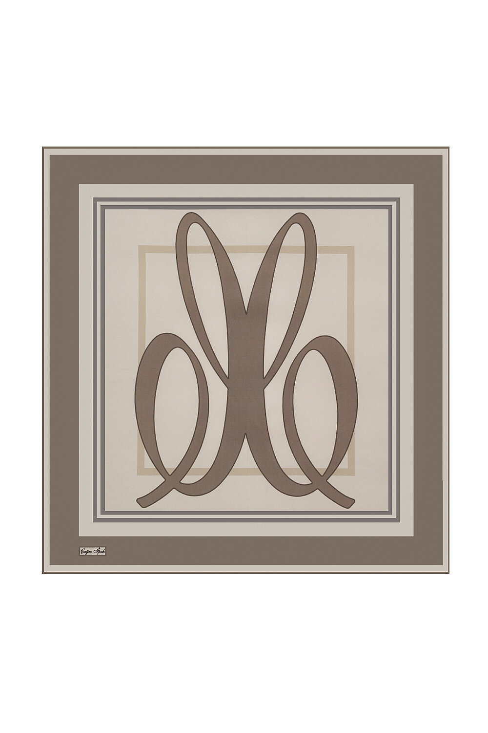 Mink Signature Pattern Sura Silk Square Scarf - 1