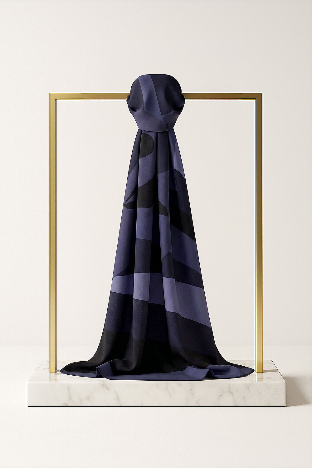 Purple Sun Pattern Crepe Silk Scarf - 1