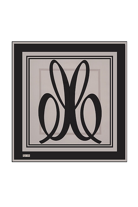 Smoked Signature Pattern Sura Silk Square Scarf (1)