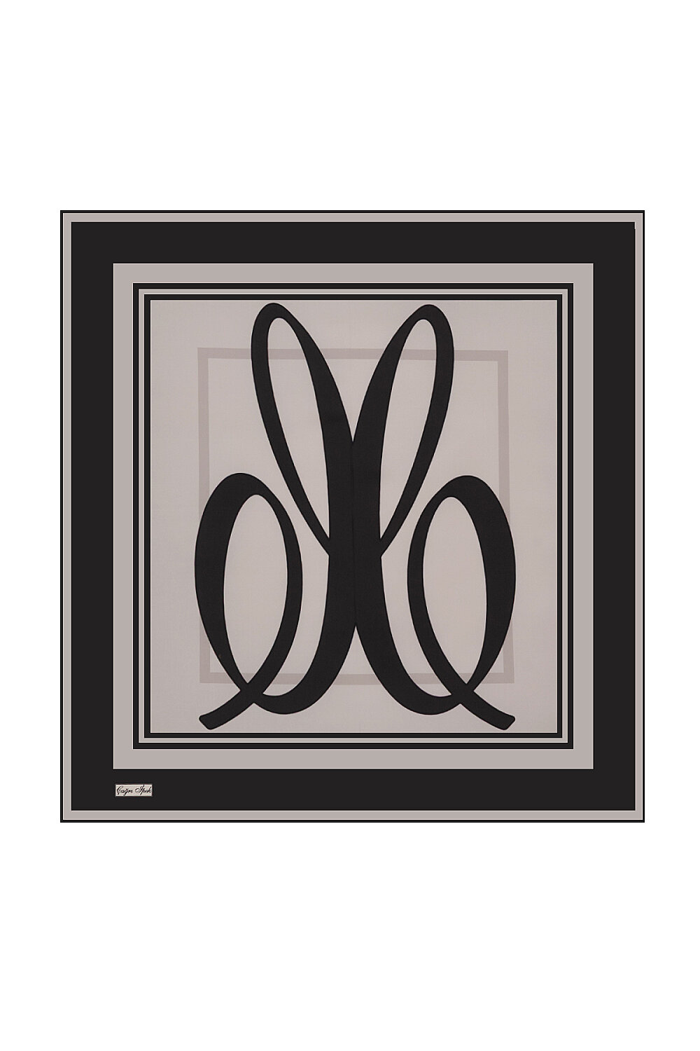 Smoked Signature Pattern Sura Silk Square Scarf - 1